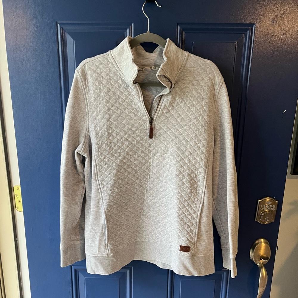 Quilted Sweatshirt 1/4 Zip Pullover Long Sleeve Women's Regular XL